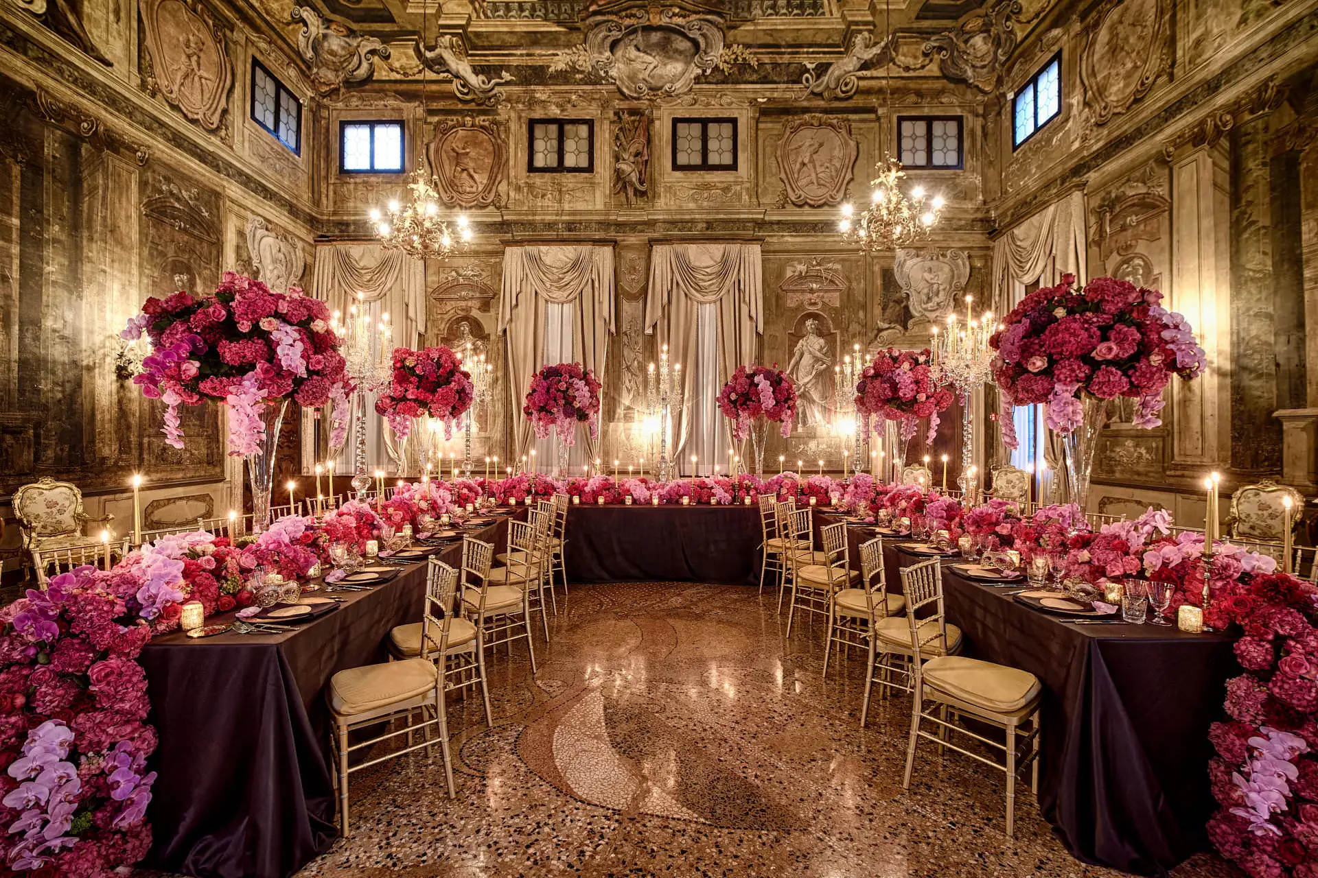 italy wedding reception decor