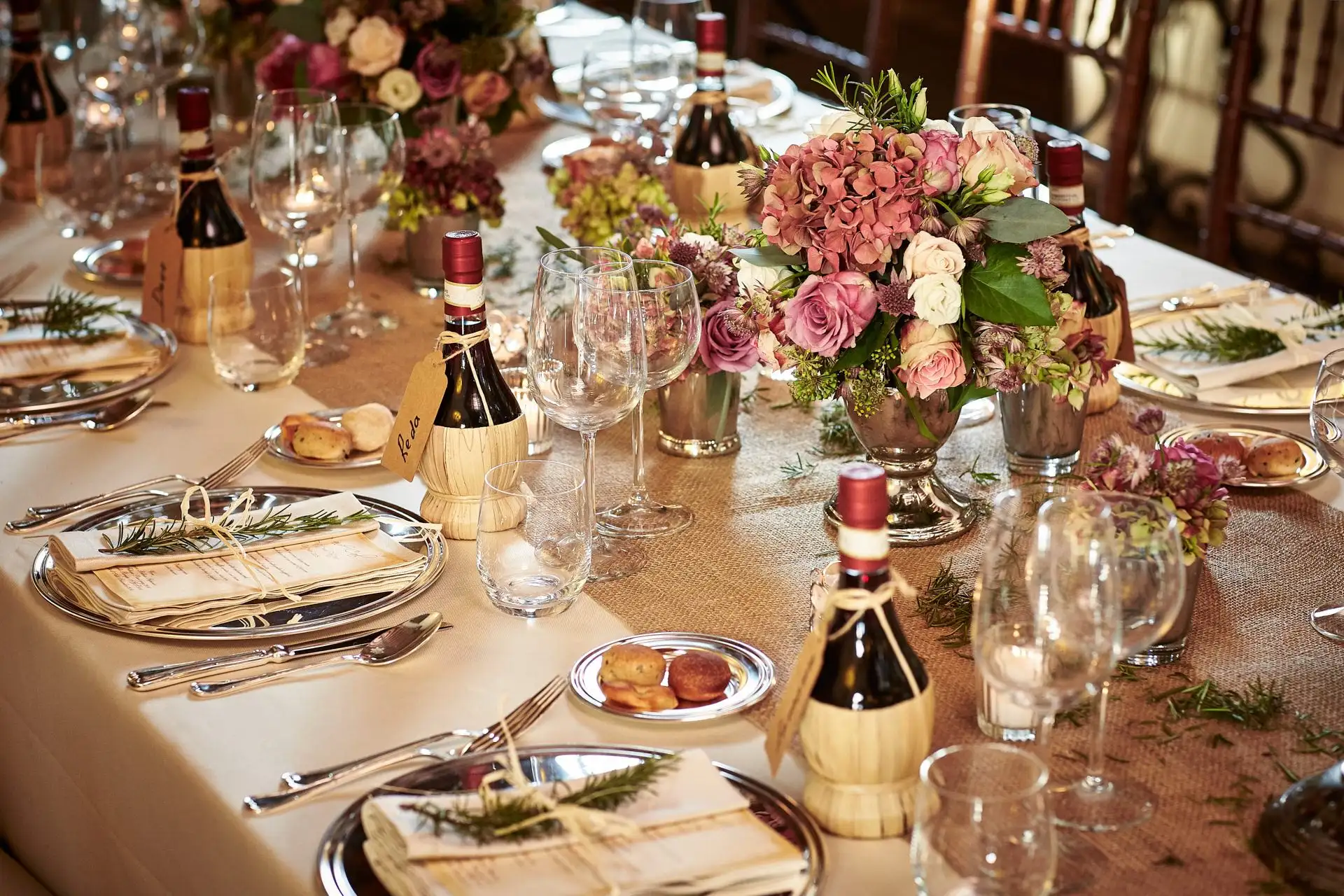 italy wedding reception decor
