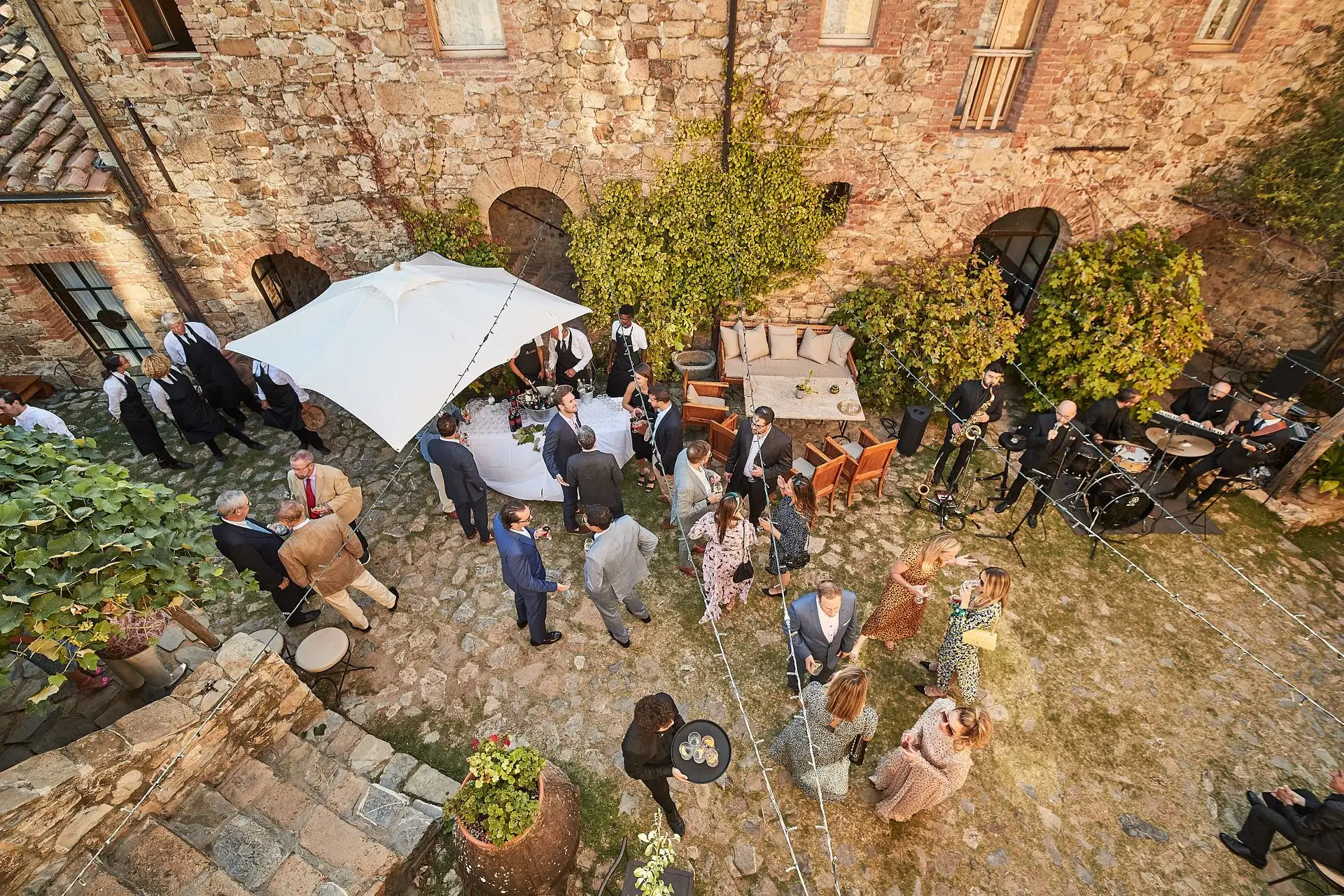 castello di vicarello wedding welcome dinner