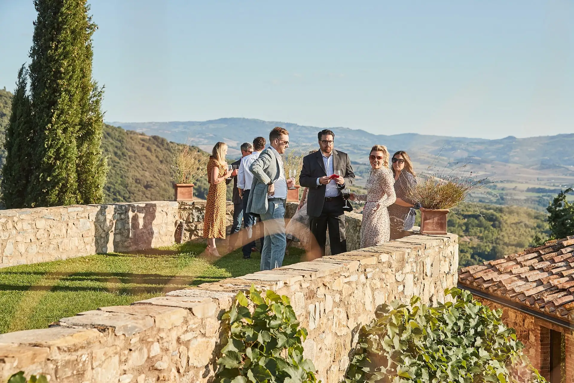castello di vicarello wedding welcome dinner