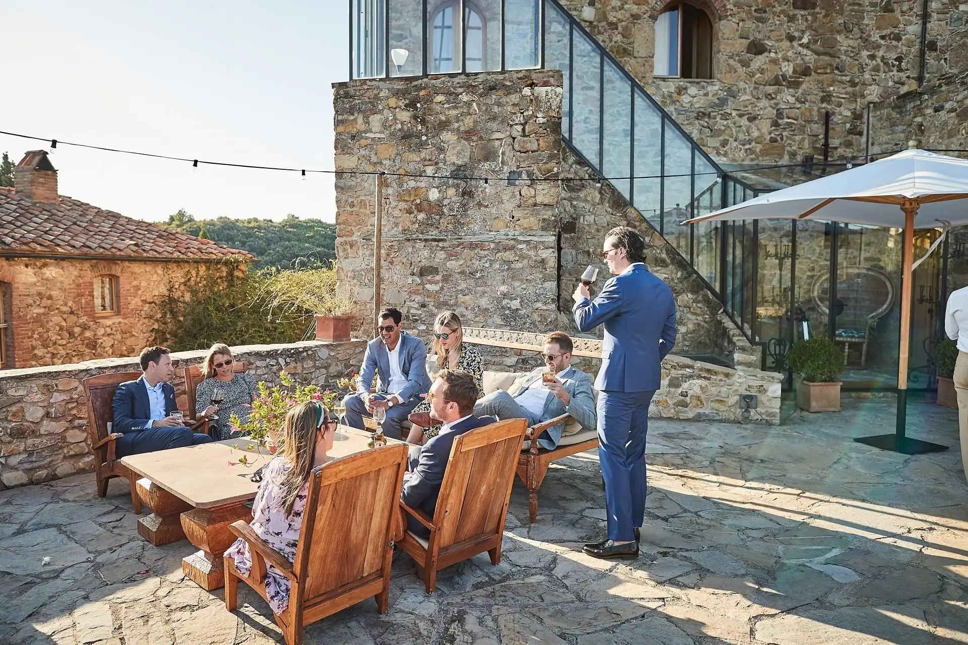 castello di vicarello wedding welcome dinner