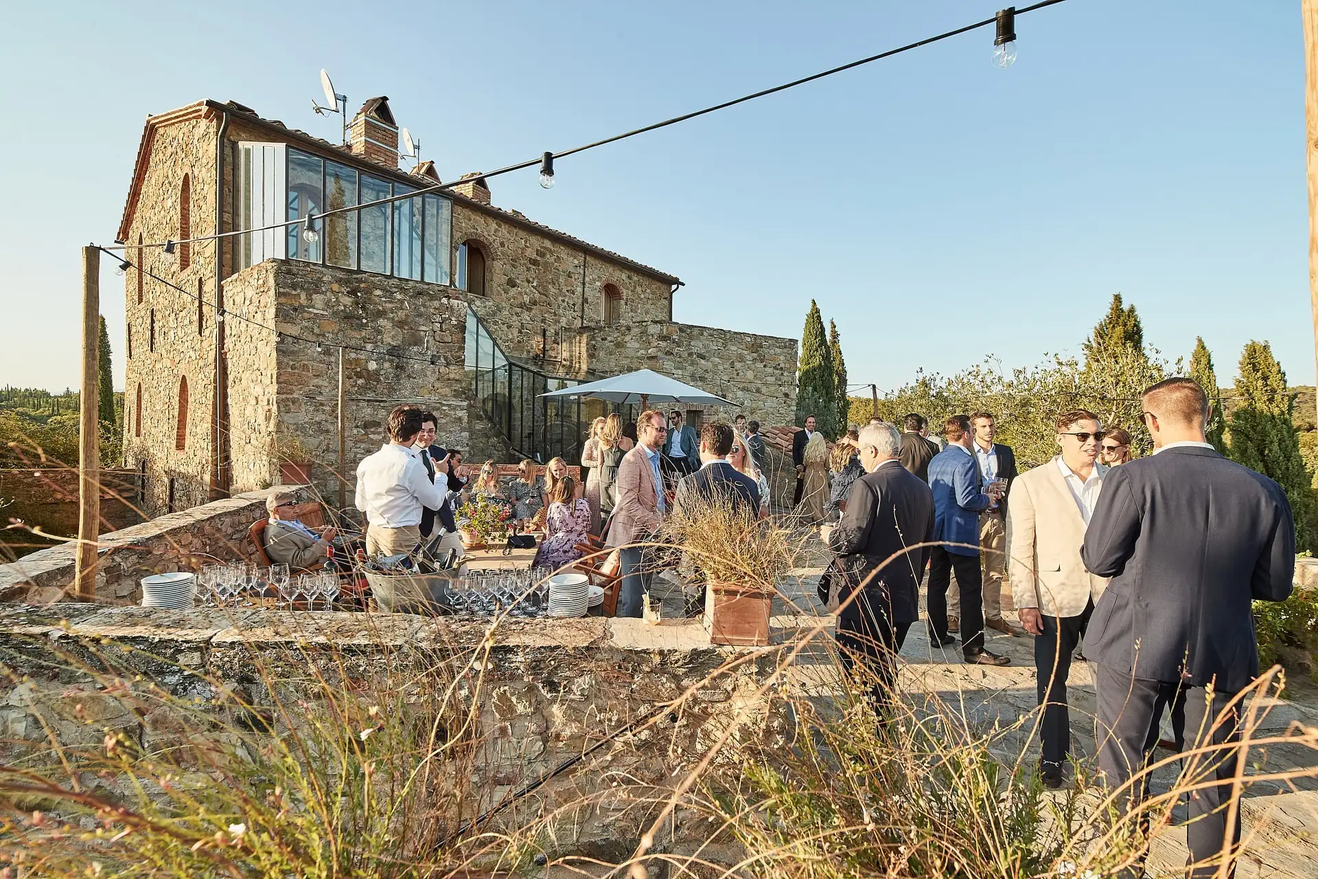 castello di vicarello wedding welcome dinner