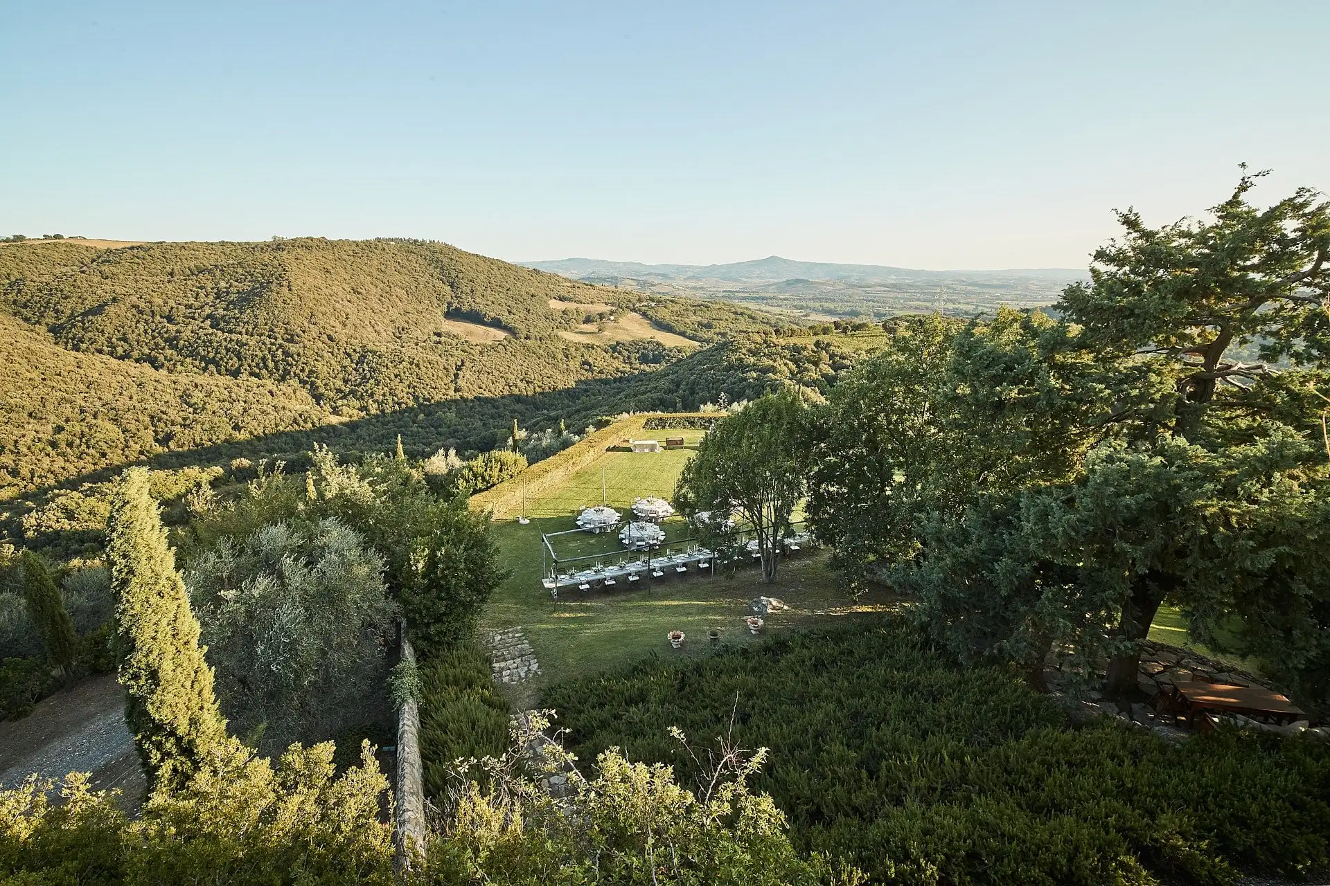 castello di vicarello wedding welcome dinner