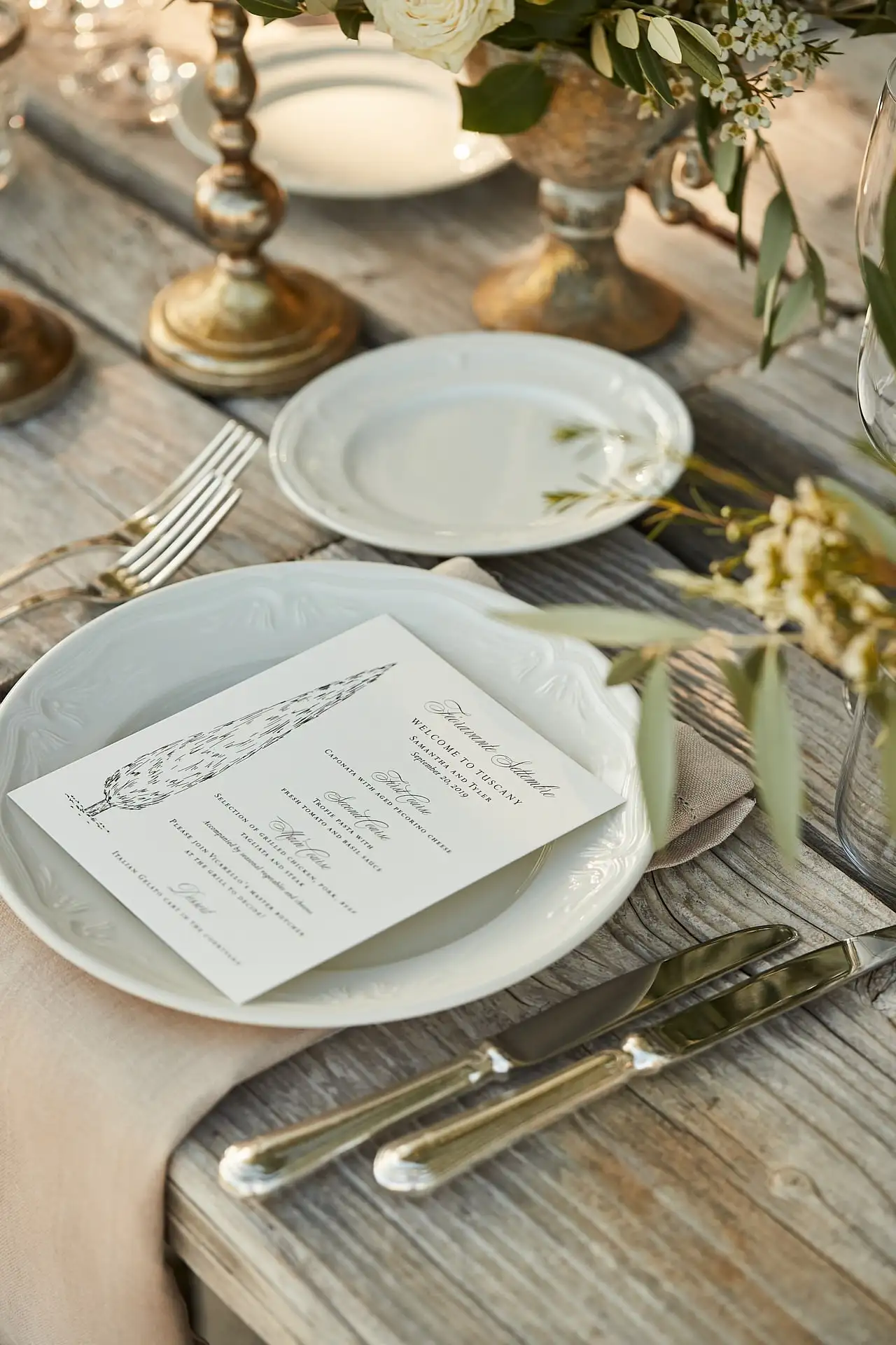 castello di vicarello wedding welcome dinner