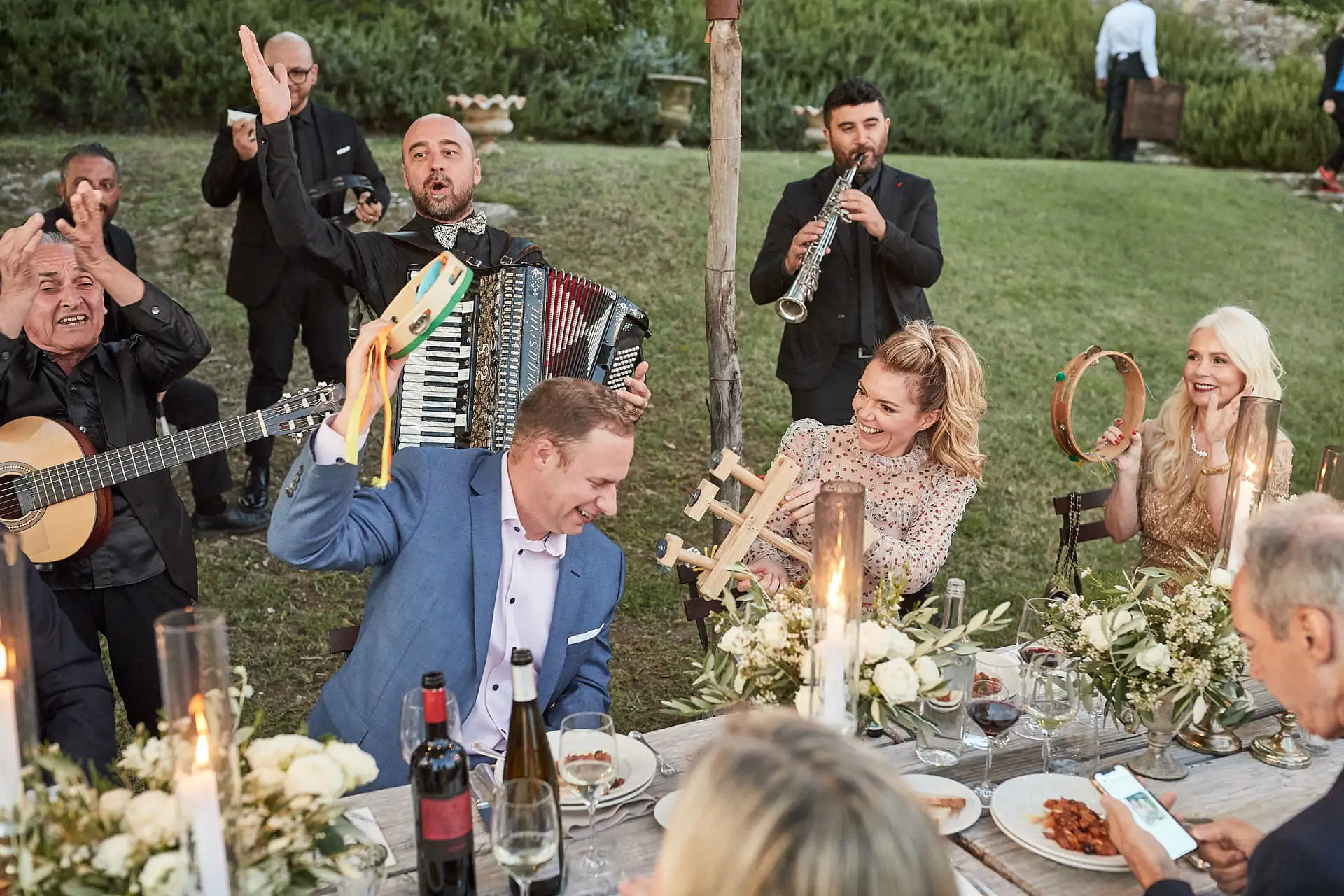 castello di vicarello wedding welcome dinner