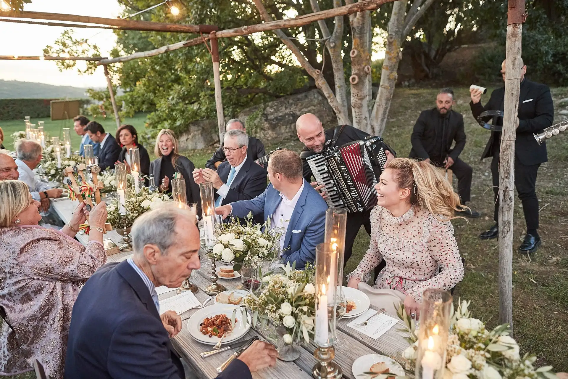 castello di vicarello wedding welcome dinner