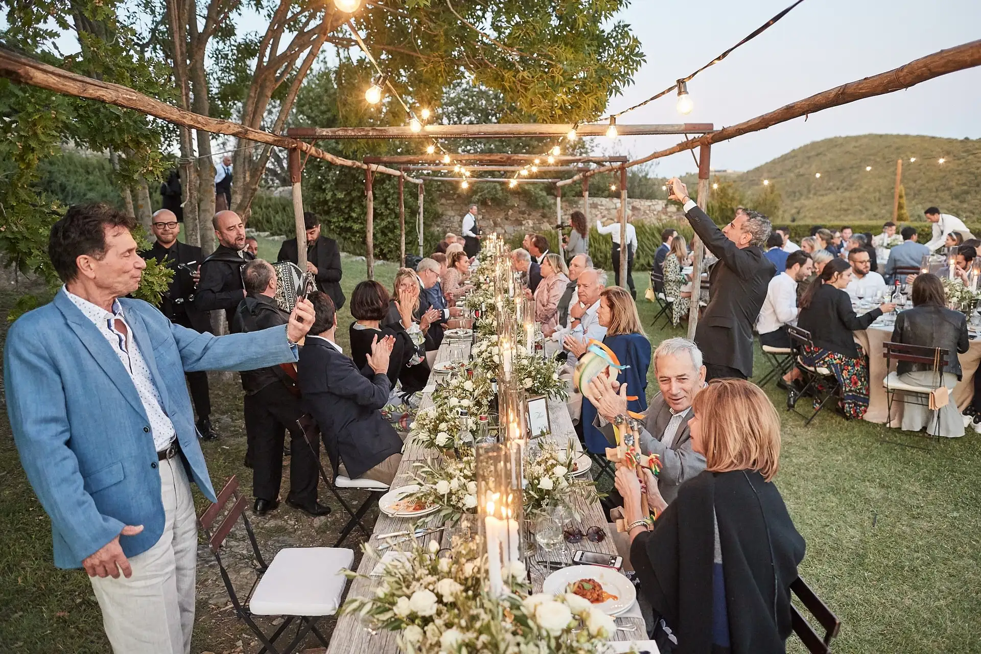 castello di vicarello wedding welcome dinner