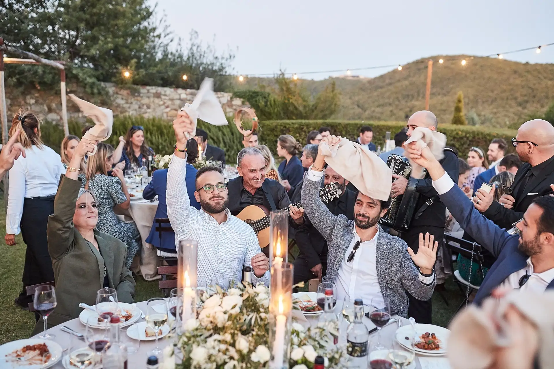 castello di vicarello wedding welcome dinner