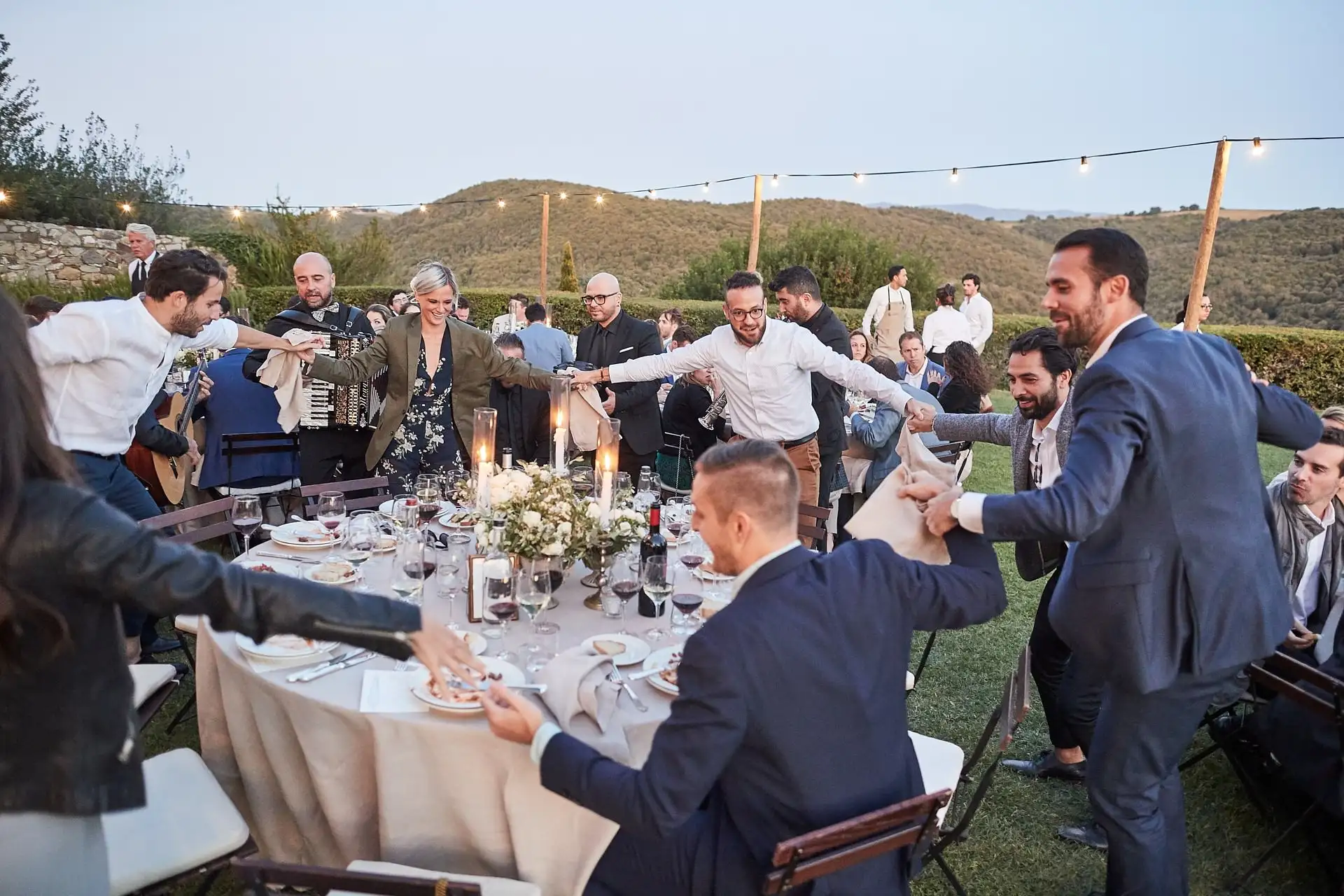 castello di vicarello wedding welcome dinner