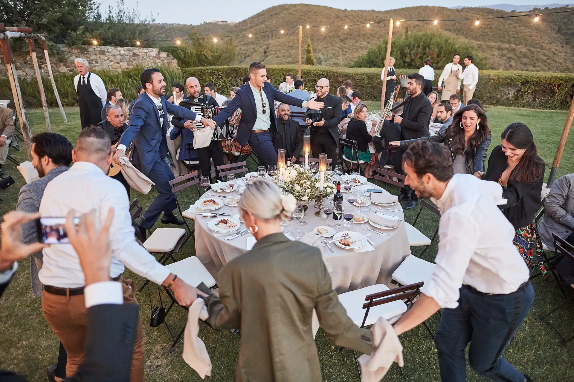 castello di vicarello wedding welcome dinner