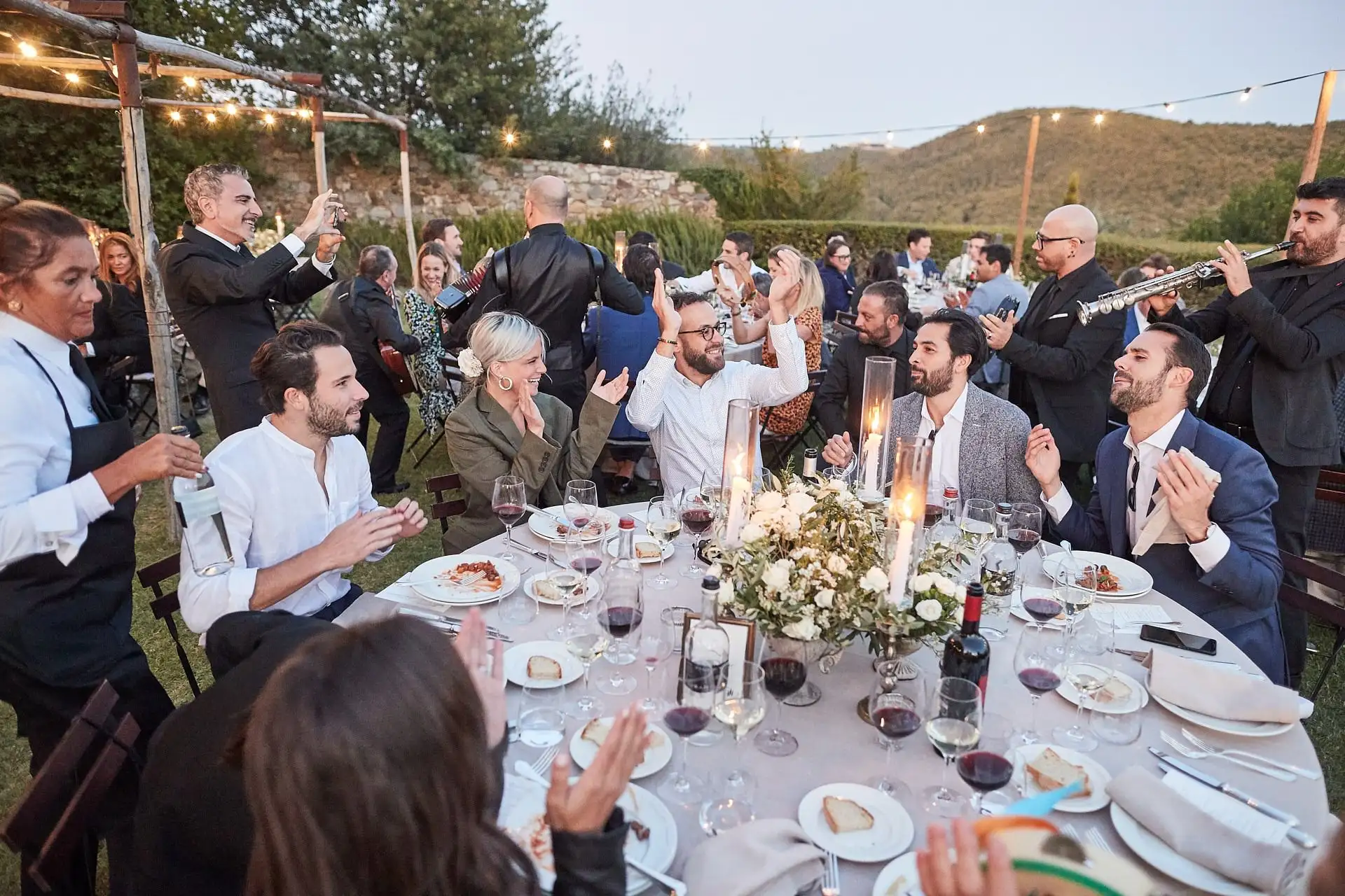 castello di vicarello wedding welcome dinner