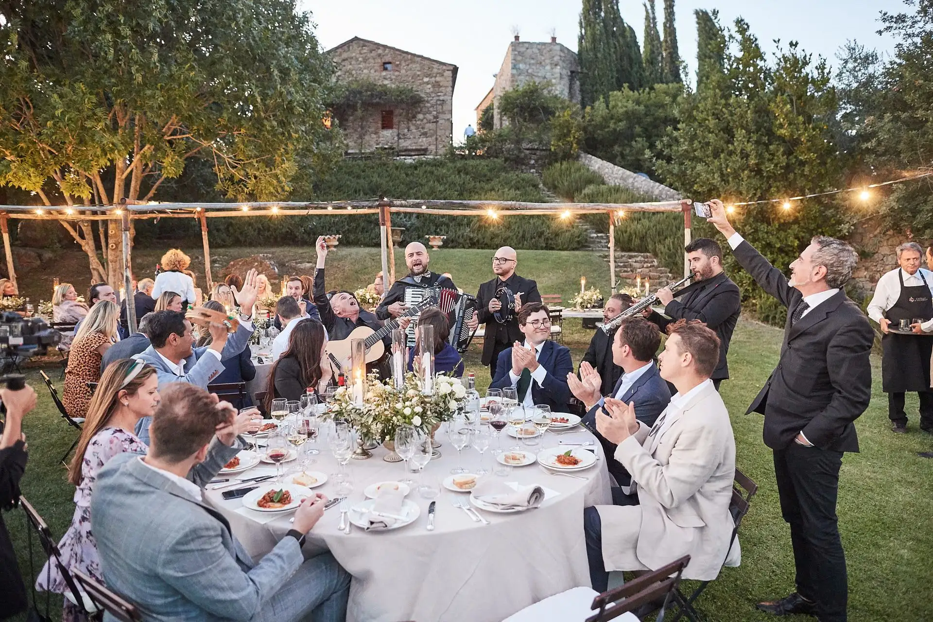 castello di vicarello wedding welcome dinner
