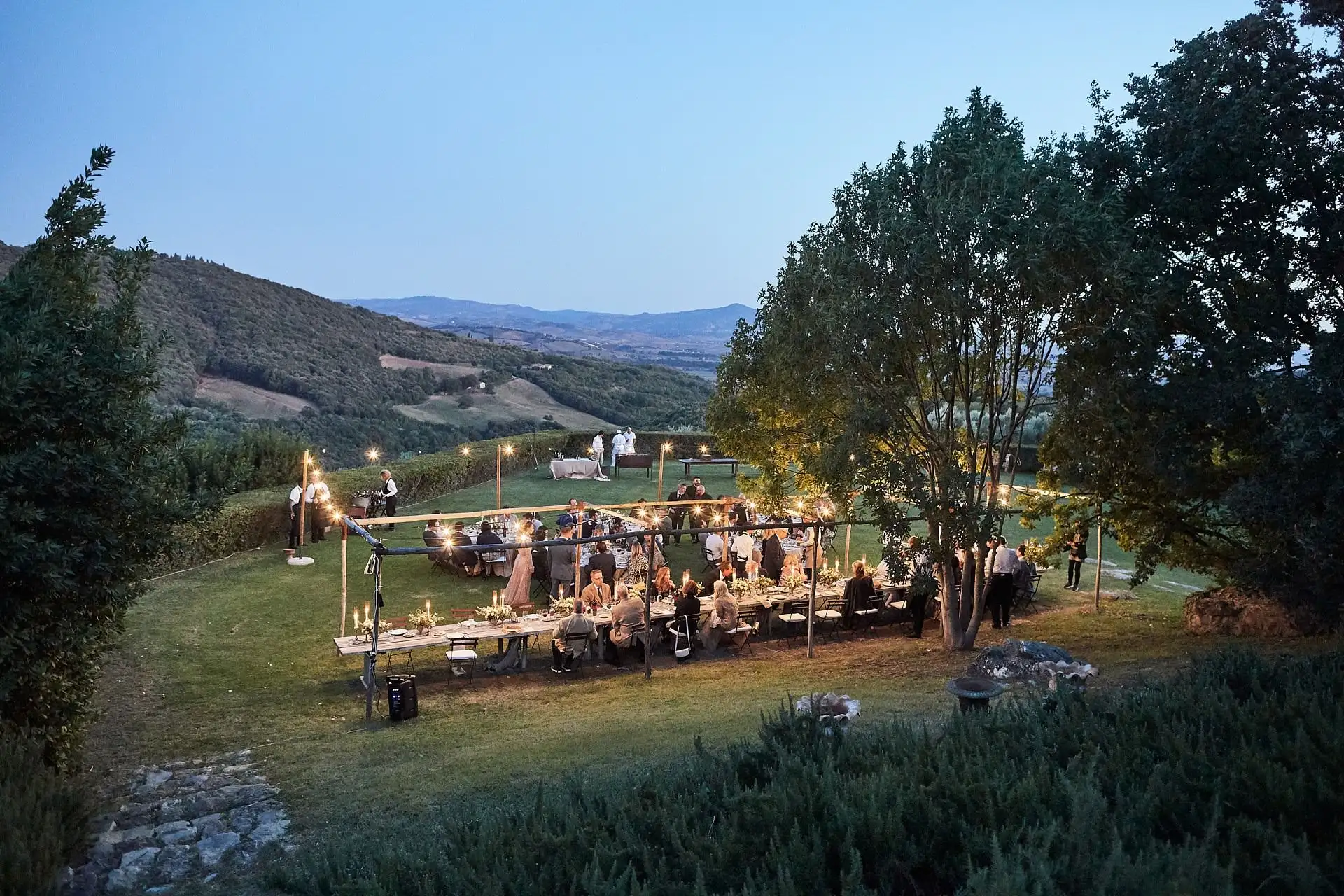 castello di vicarello wedding welcome dinner