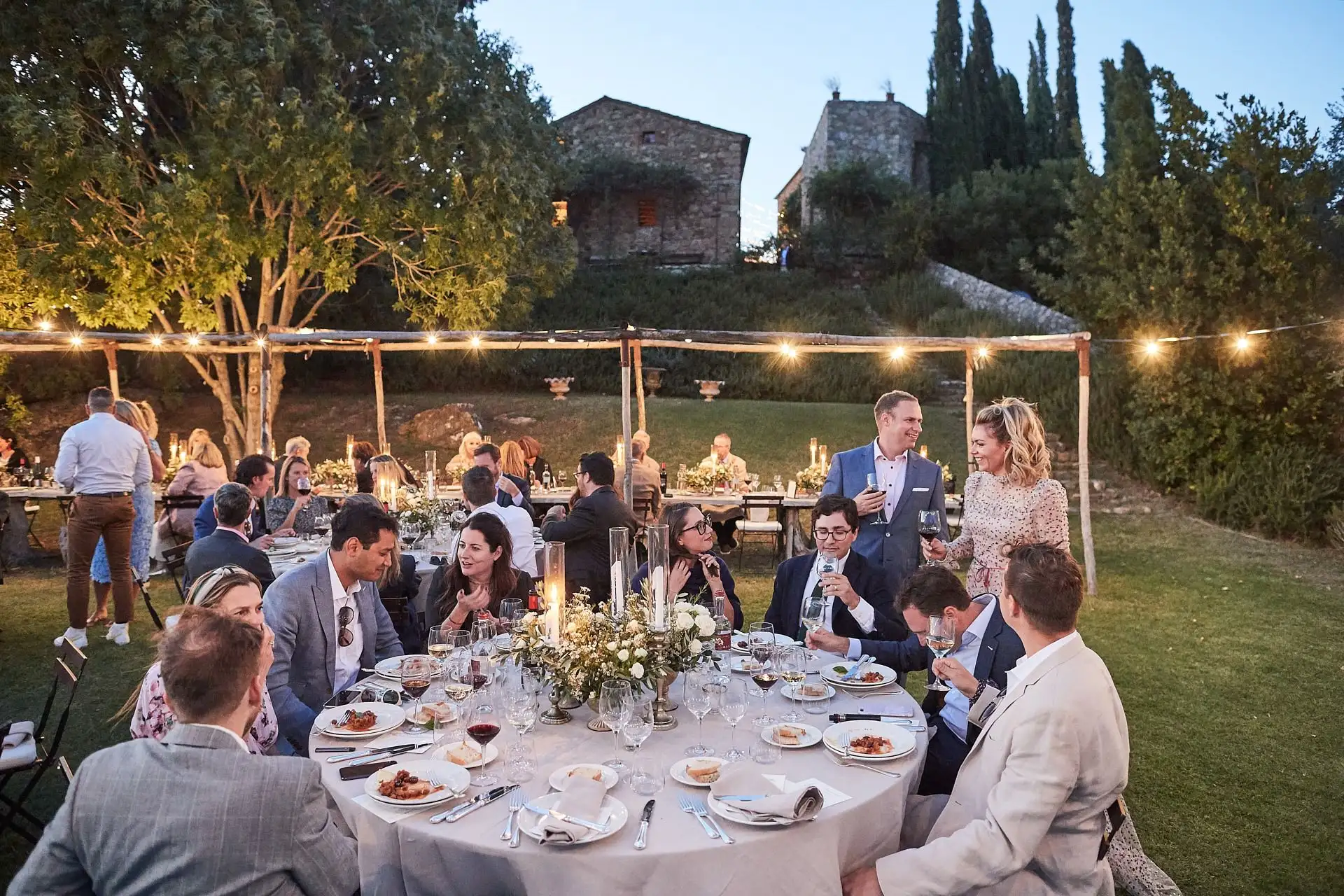 castello di vicarello wedding welcome dinner
