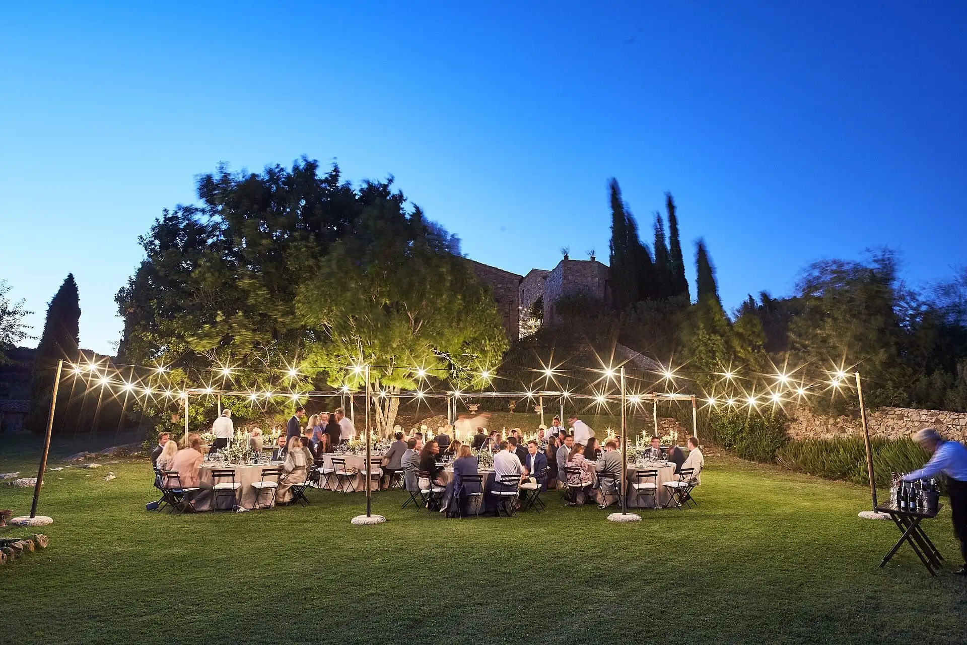 castello di vicarello wedding welcome dinner