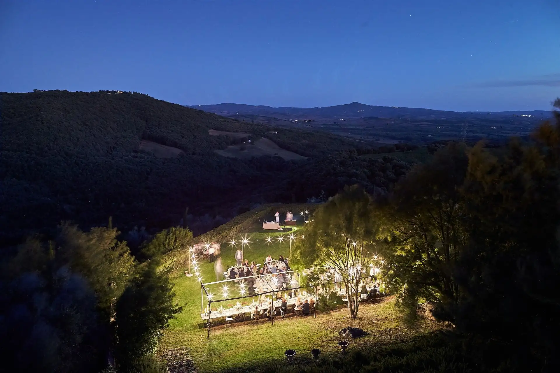 castello di vicarello wedding welcome dinner