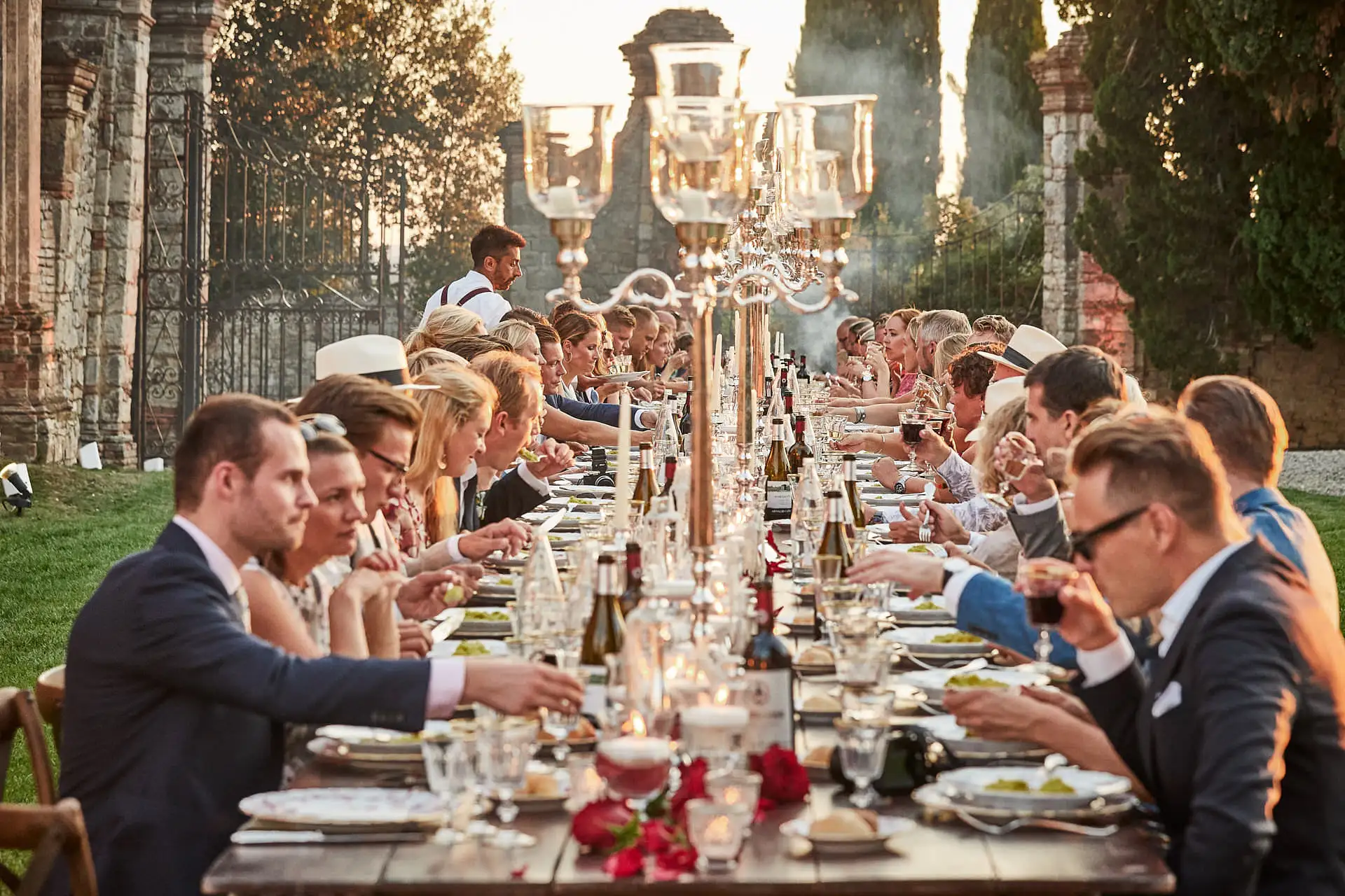 elegant family style welcome dinner