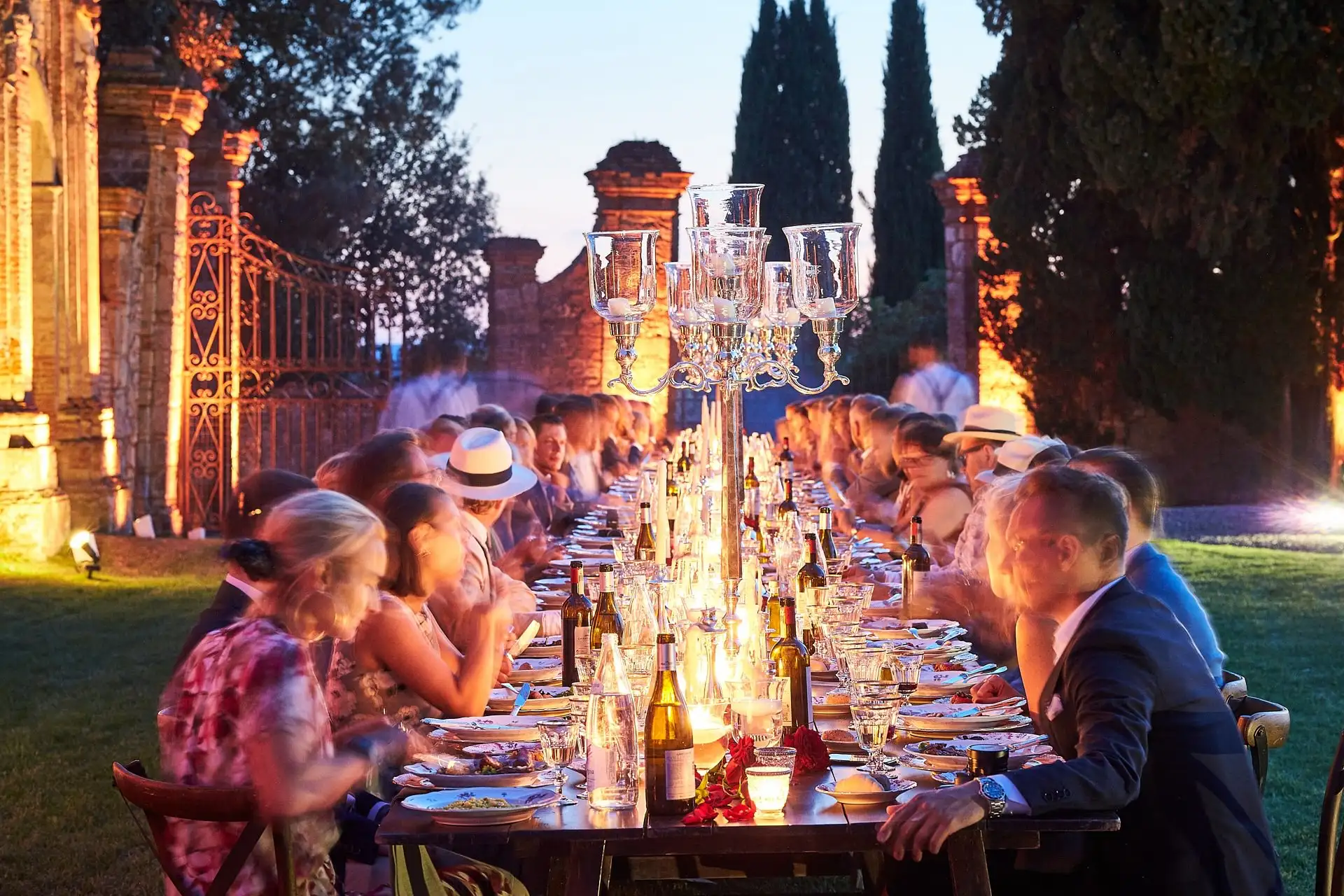 elegant family style welcome dinner