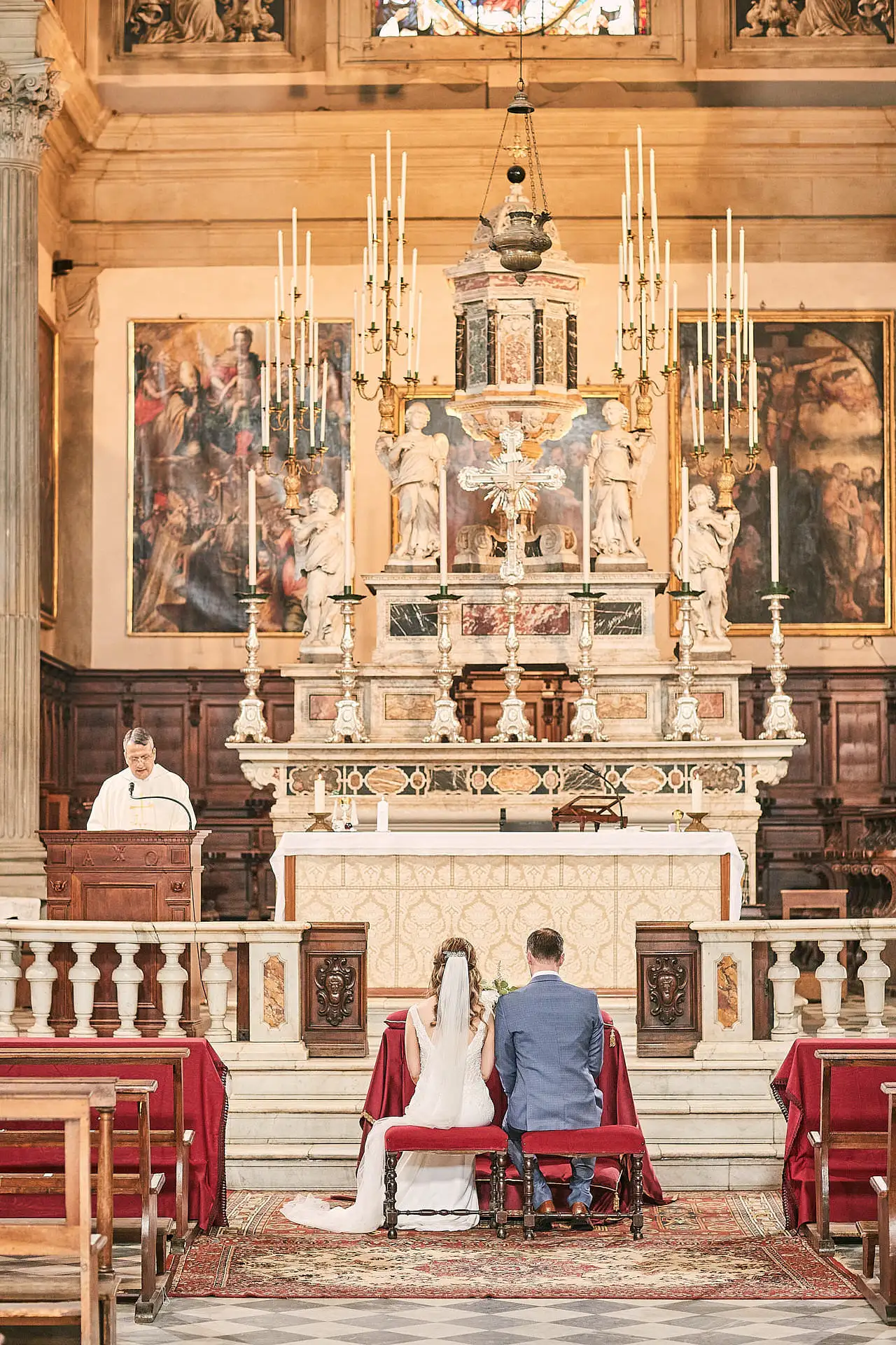 elegant catholic wedding for two
