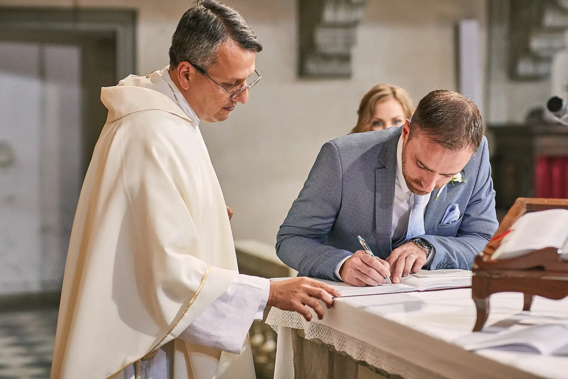 elegant catholic wedding for two