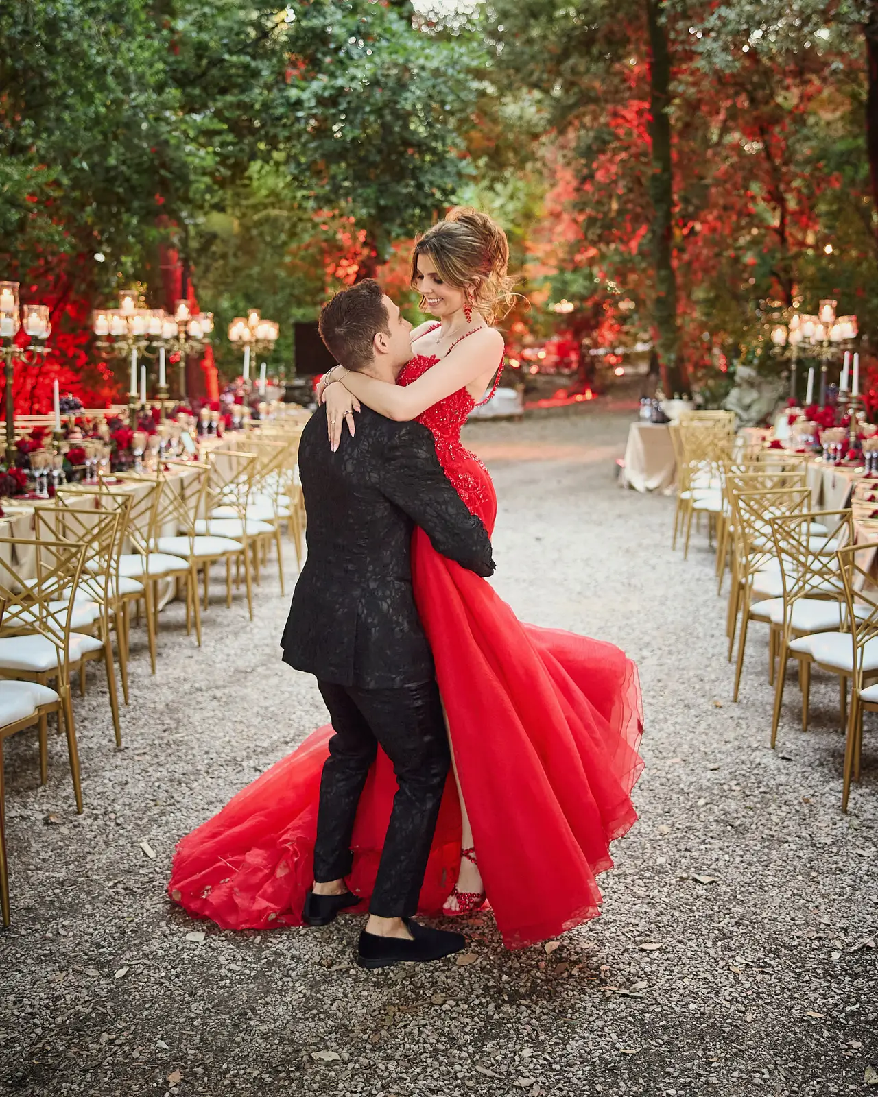red themed welcome dinner cover