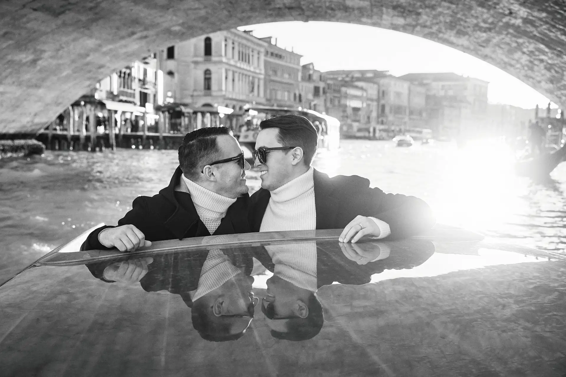 stylish venice engagement shoot