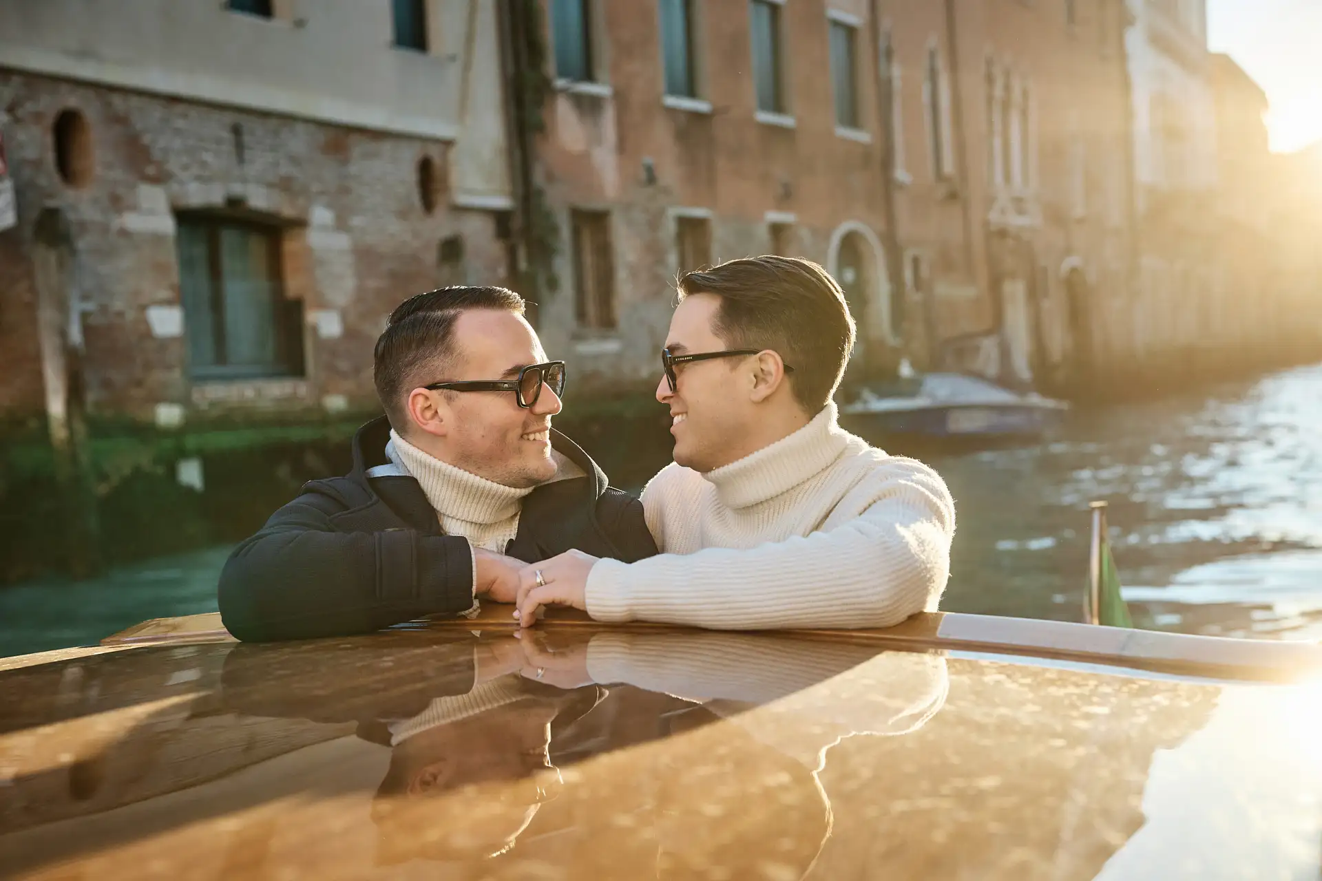 stylish venice engagement shoot