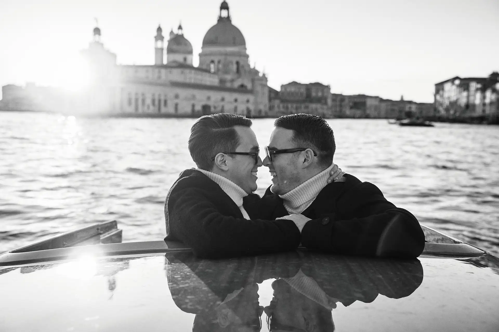 stylish venice engagement shoot